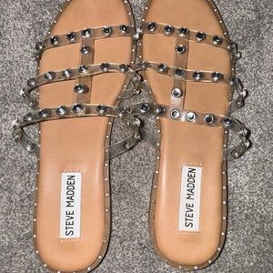 Steve Madden Women's Clear Studded Sandals sz 7